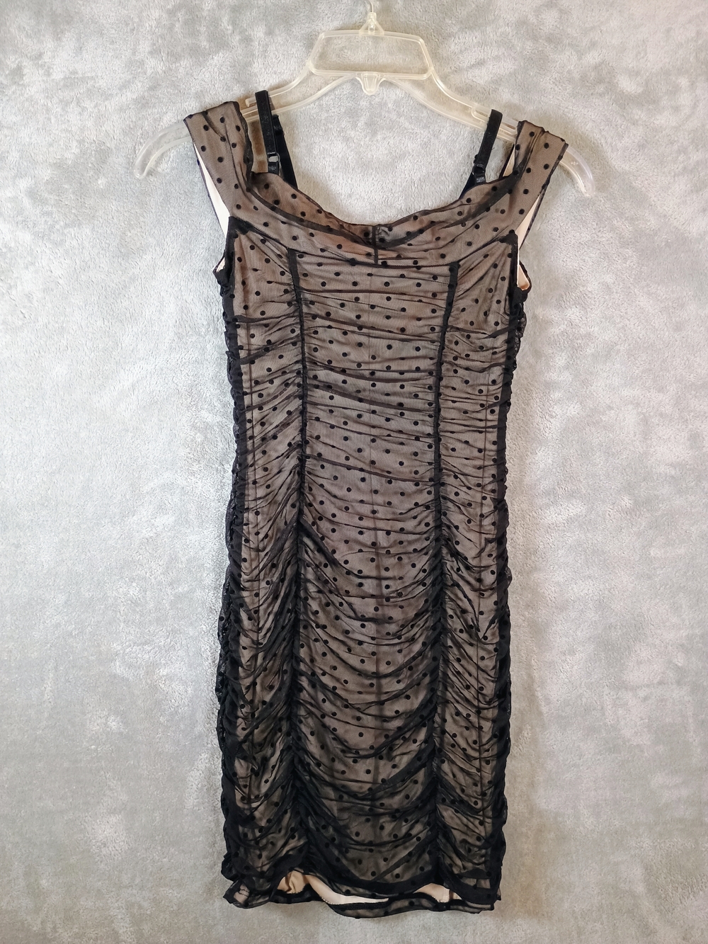 Prom/Homecoming Black Mesh Ruched Sheath Dress Small - Picture 7 of 10